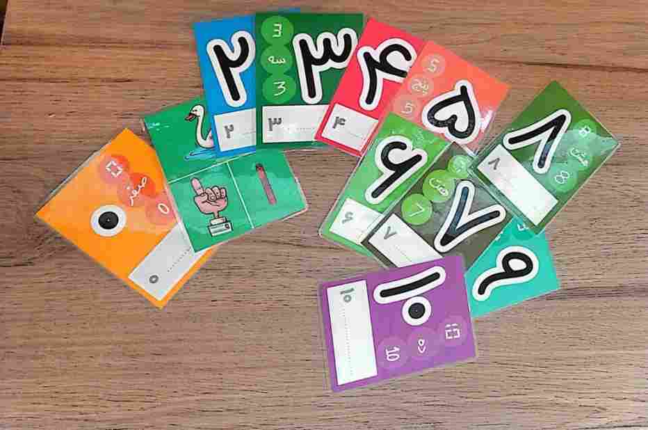 فلش کارت آموزش اعداد (گلاسه)