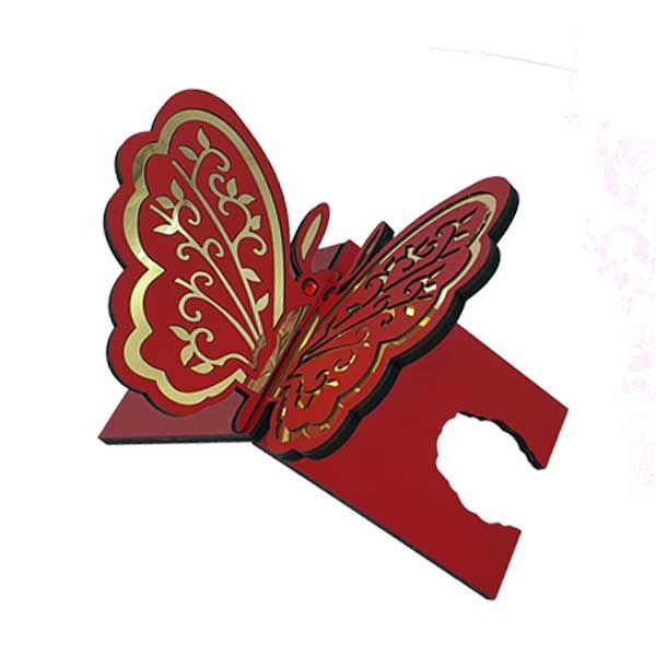 رحل MDF س25*40 طرح پروانه بزرگ سرخابی
