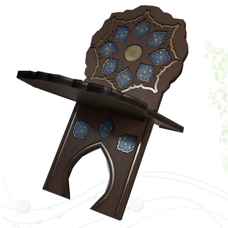 رحل MDF چرم پلاک دار عسلی