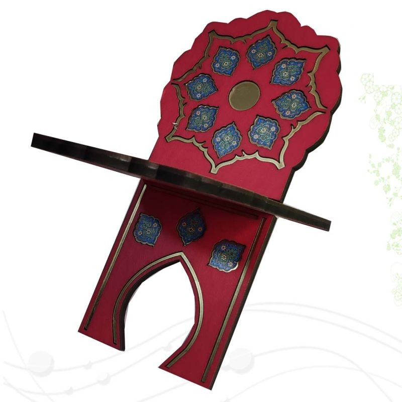 رحل MDF چرم پلاک دار عسلی