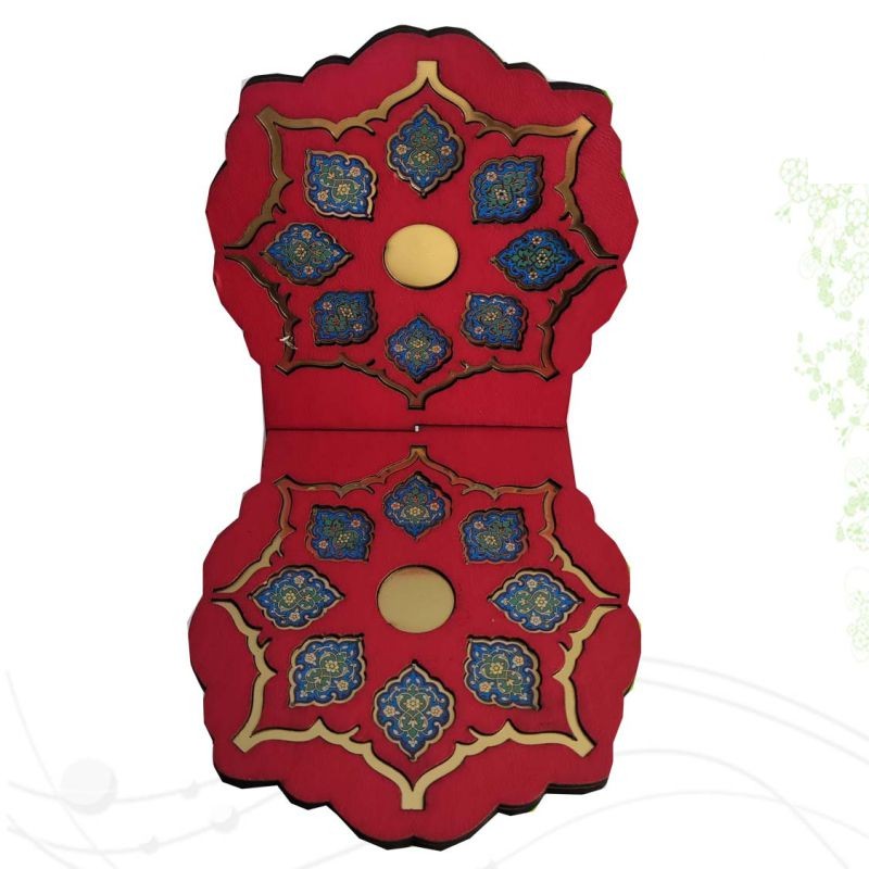 رحل MDF چرم پلاک دار عسلی