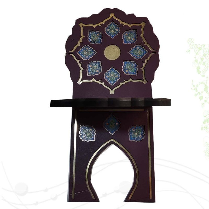 رحل MDF چرم پلاک دار عسلی