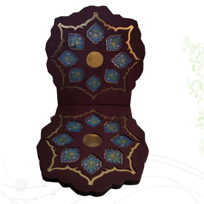 رحل MDF چرم پلاک دار عسلی