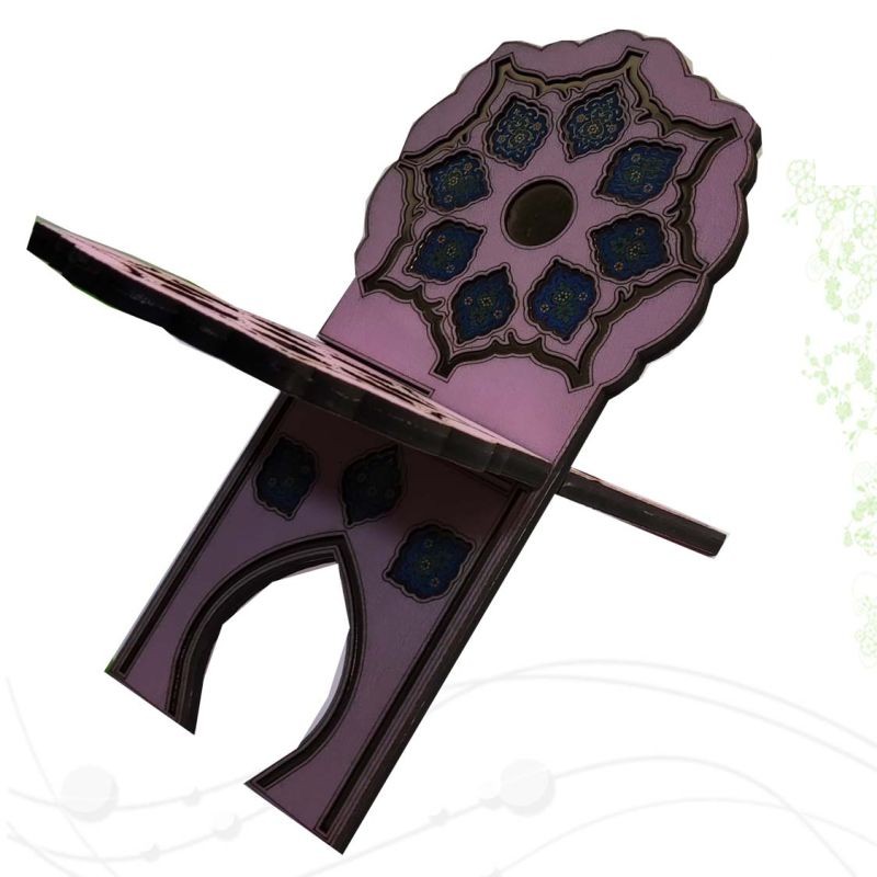رحل MDF چرم پلاک دار عسلی