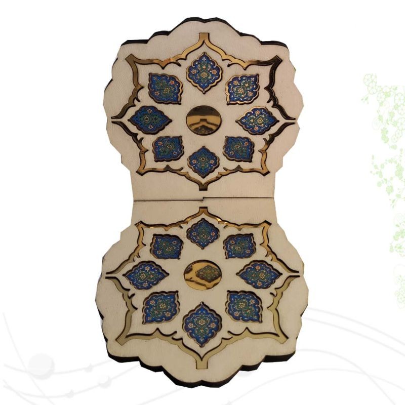 رحل MDF چرم پلاک دار عسلی