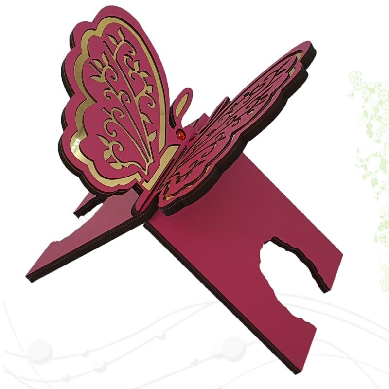 رحل MDF س25*40 طرح پروانه بزرگ سرخابی