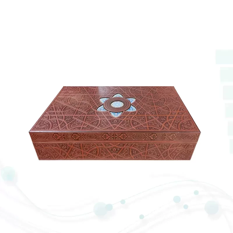 کلیات شاهنامه وزیری چرم با 2 گلدان چرم طبیعی