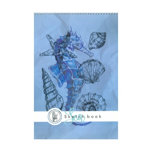 دفتر نقاشی و طراحی 40 برگ (طرح دریا ،کد 1280)،(سیمی)