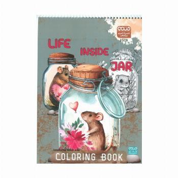 کتاب رنگ آمیزی بزرگسالان (طرح Life Inside Jar،کد 1578)،(سیمی)