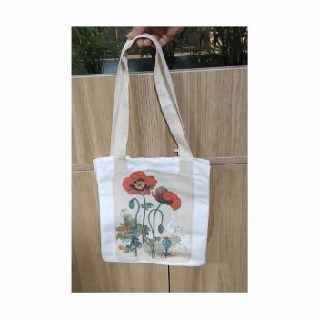 کیف پارچه ای 3 طرفه کاست 26*29 (طرح گل شقایق،کد 2218)