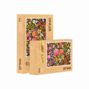 پازل شیشه ای استینو 2000 تکه طرح گل و مرغ (کد 30101)،(باجعبه)